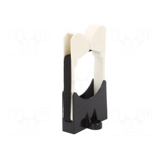 Screw mounted clamp | polyamide | black | W: 30mm | L: 41.7mm | H: 72.6mm