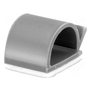 Self-adhesive cable holder | PVC | grey | 13.2mm