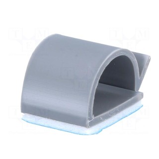 Self-adhesive cable holder | PVC | grey | 13.2mm