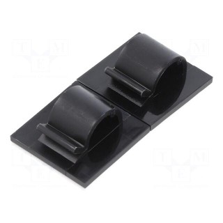 Self-adhesive cable holder | ØBundle : 8mm | polyamide | black