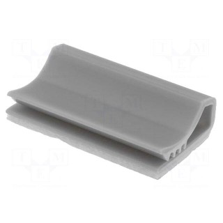 Self-adhesive cable holder | PVC | grey | Cable P-clips