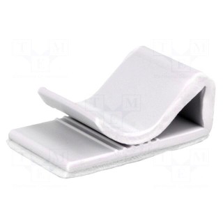 Self-adhesive cable holder | PVC | light grey | Cable P-clips