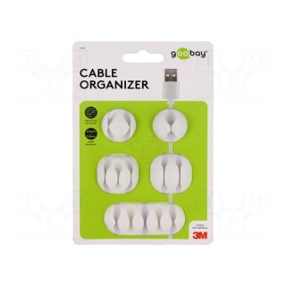 Set of clips | white | Cable P-clips | 5pcs | self-adhesive