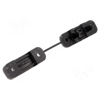 Snap handle | polyamide | black | Mounting hole: Ø8mm