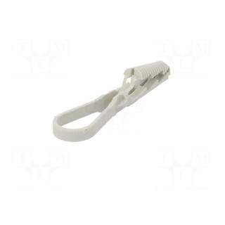 Cable strap clip | ØBundle : 3÷13mm | W: 4mm | polyamide | light grey