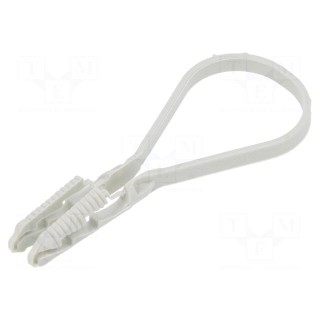 Cable strap clip | ØBundle : 8÷28mm | W: 4mm | polyamide | light grey
