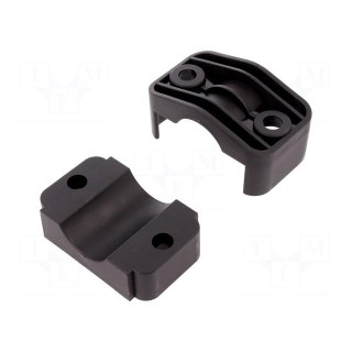 Fixing clamp | Cable P-clips | ØBundle : 25÷46mm | polyamide | black