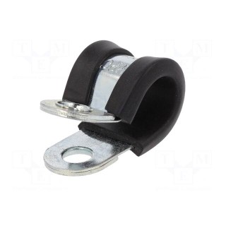 Fixing clamp | ØBundle : 11mm | W: 15mm | steel | Cover material: EPDM