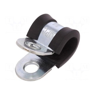 Fixing clamp | ØBundle : 11mm | W: 20mm | steel | Cover material: EPDM