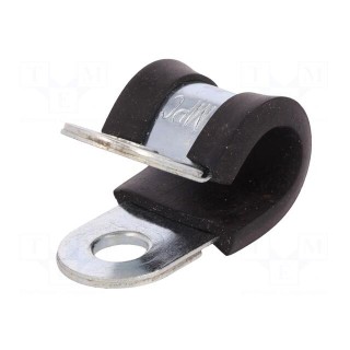 Fixing clamp | ØBundle : 11mm | W: 20mm | steel | Cover material: EPDM