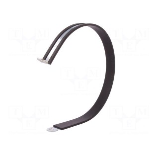 Fixing clamp | ØBundle : 160mm | W: 20mm | steel | Cover material: EPDM
