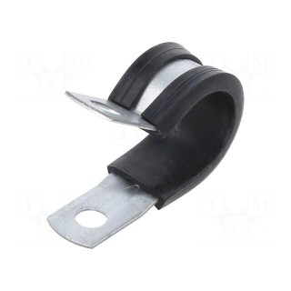 Fixing clamp | ØBundle : 16mm | steel | Cover material: EPDM