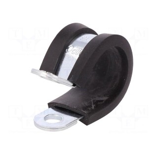 Fixing clamp | ØBundle : 16mm | W: 12mm | steel | Cover material: EPDM