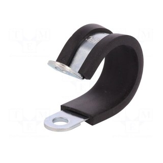 Fixing clamp | ØBundle : 20mm | W: 12mm | steel | Cover material: EPDM