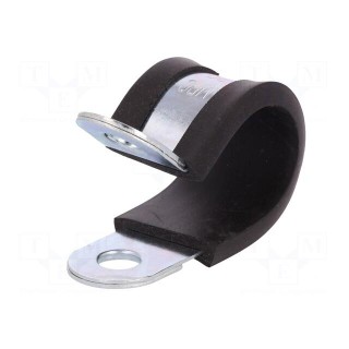 Fixing clamp | ØBundle : 20mm | W: 20mm | steel | Cover material: EPDM