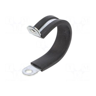 Fixing clamp | ØBundle : 21mm | W: 17mm | steel | Cover material: EPDM