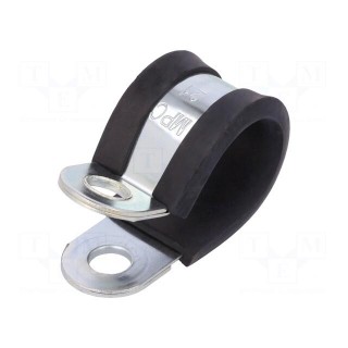 Fixing clamp | ØBundle : 21mm | W: 20mm | steel | Cover material: EPDM