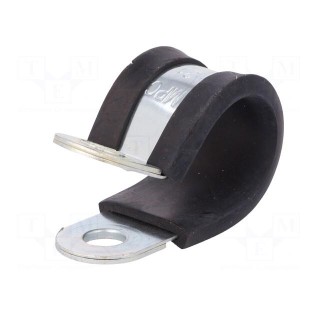 Fixing clamp | ØBundle : 21mm | W: 20mm | steel | Cover material: EPDM