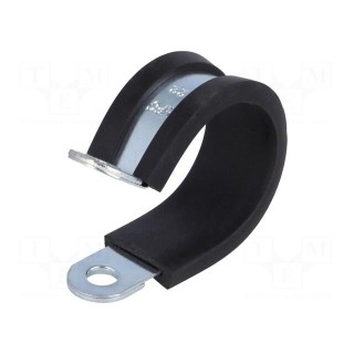 Fixing clamp | ØBundle : 22mm | W: 12mm | steel | Cover material: EPDM