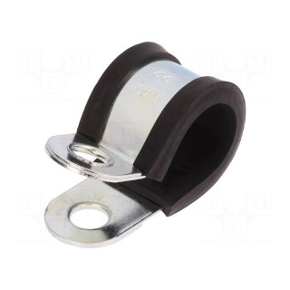 Fixing clamp | ØBundle : 22mm | W: 25mm | steel | Cover material: EPDM