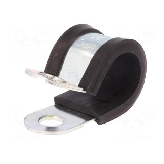 Fixing clamp | ØBundle : 22mm | W: 25mm | steel | Cover material: EPDM