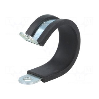 Fixing clamp | ØBundle : 25mm | W: 12mm | steel | Cover material: EPDM