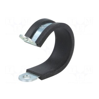 Fixing clamp | ØBundle : 25mm | W: 12mm | steel | Cover material: EPDM