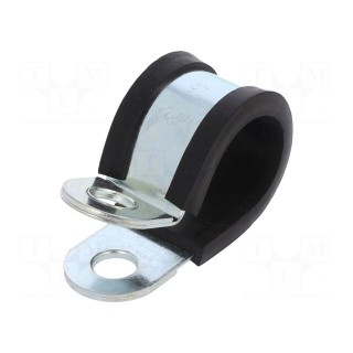 Fixing clamp | ØBundle : 25mm | W: 25mm | steel | Cover material: EPDM