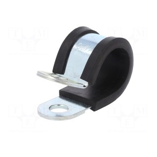 Fixing clamp | ØBundle : 25mm | W: 25mm | steel | Cover material: EPDM