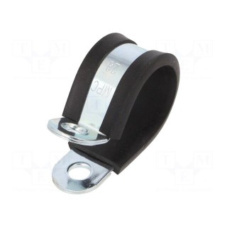 Fixing clamp | ØBundle : 28mm | W: 20mm | steel | Cover material: EPDM