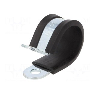 Fixing clamp | ØBundle : 28mm | W: 20mm | steel | Cover material: EPDM