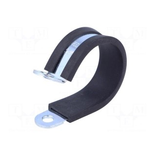 Fixing clamp | ØBundle : 32mm | W: 15mm | steel | Cover material: EPDM