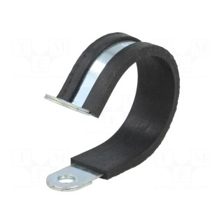 Fixing clamp | ØBundle : 35mm | W: 15mm | steel | Cover material: EPDM