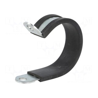 Fixing clamp | ØBundle : 35mm | W: 15mm | steel | Ømount.hole: 6.4mm