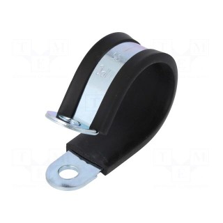 Fixing clamp | ØBundle : 35mm | W: 20mm | steel | Cover material: EPDM