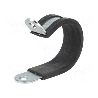 Fixing clamp | ØBundle : 38mm | W: 20mm | steel | Ømount.hole: 8.4mm