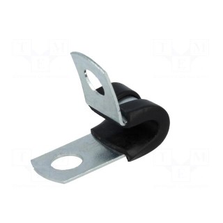 Fixing clamp | ØBundle : 4.8mm | W: 12.7mm | steel | Ømount.hole: 6.7mm