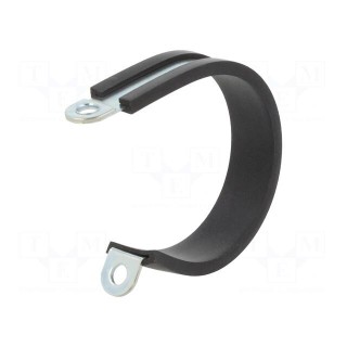 Fixing clamp | ØBundle : 41mm | W: 12mm | steel | Cover material: EPDM