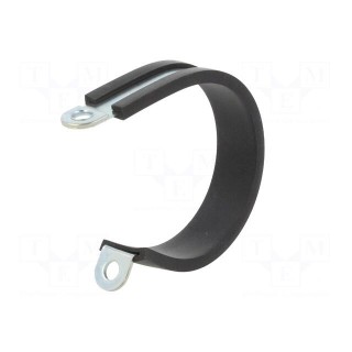 Fixing clamp | ØBundle : 41mm | W: 12mm | steel | Cover material: EPDM