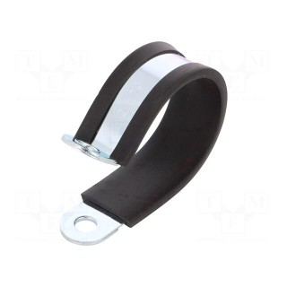 Fixing clamp | ØBundle : 42mm | W: 20mm | steel | Cover material: EPDM