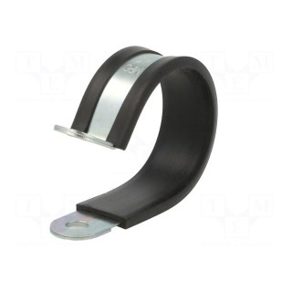 Fixing clamp | ØBundle : 45mm | W: 20mm | steel | Cover material: EPDM