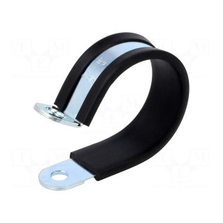 Fixing clamp | ØBundle : 46mm | W: 20mm | steel | Cover material: EPDM