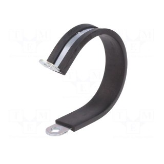 Fixing clamp | ØBundle : 50mm | W: 15mm | steel | Cover material: EPDM