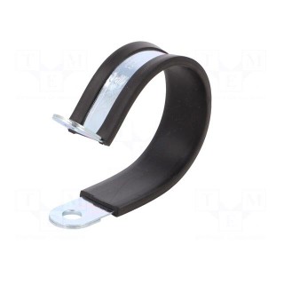Fixing clamp | ØBundle : 50mm | W: 20mm | steel | Cover material: EPDM