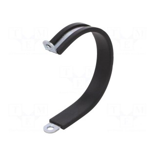Fixing clamp | ØBundle : 51mm | W: 12mm | steel | Cover material: EPDM