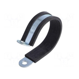 Fixing clamp | ØBundle : 55mm | W: 20mm | steel | Cover material: EPDM