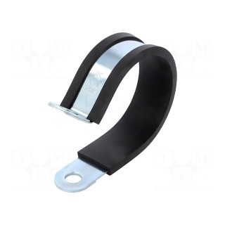Fixing clamp | ØBundle : 58mm | W: 25mm | steel | Cover material: EPDM