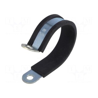 Fixing clamp | ØBundle : 60mm | W: 25mm | steel | Cover material: EPDM