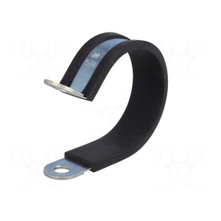 Fixing clamp | ØBundle : 60mm | W: 25mm | steel | Cover material: EPDM