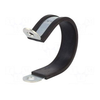 Fixing clamp | ØBundle : 61mm | W: 25mm | steel | Cover material: EPDM
